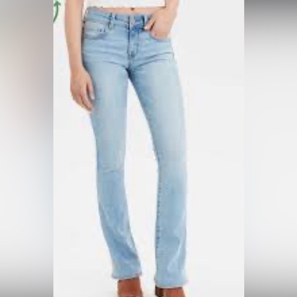 American Eagle Kick Boot Light Wash Boot Cut Jeans women’s size 20 Long - Picture 3 of 13